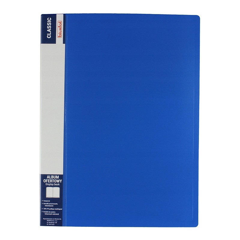 Album ofertowy na dokumenty 30 kieszeni CLASSIC niebieski AOF-03-03 BIURFOL