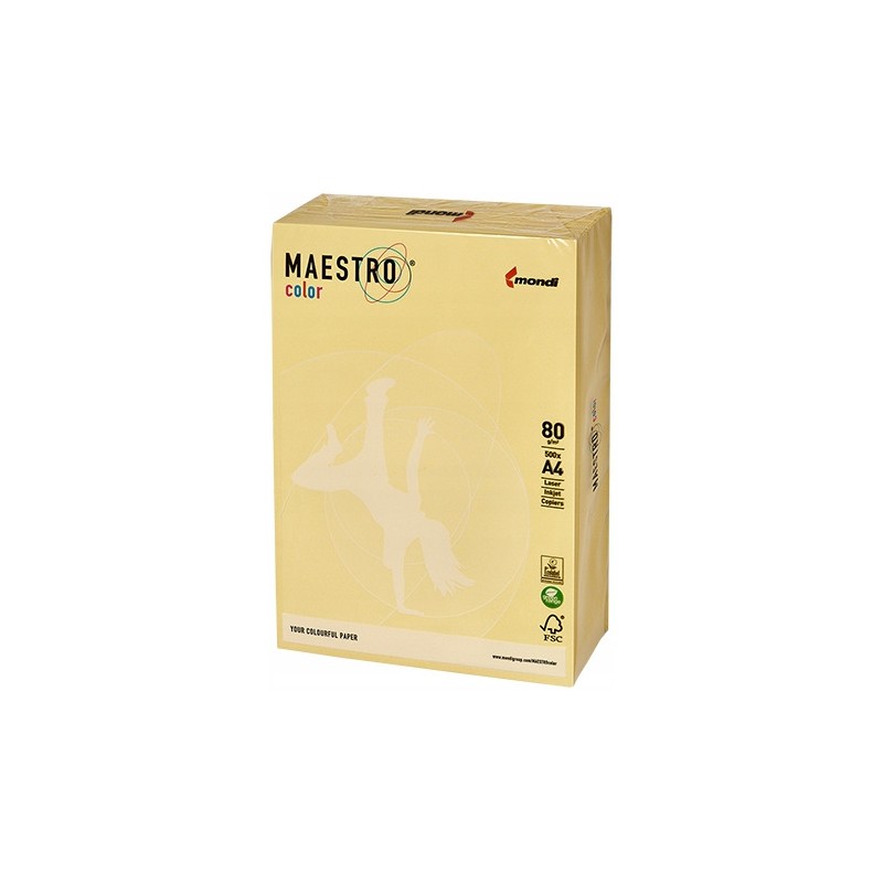 Papier ksero A4 80g MAESTRO COLOR YE23 pastel żółty/beż piaskowa