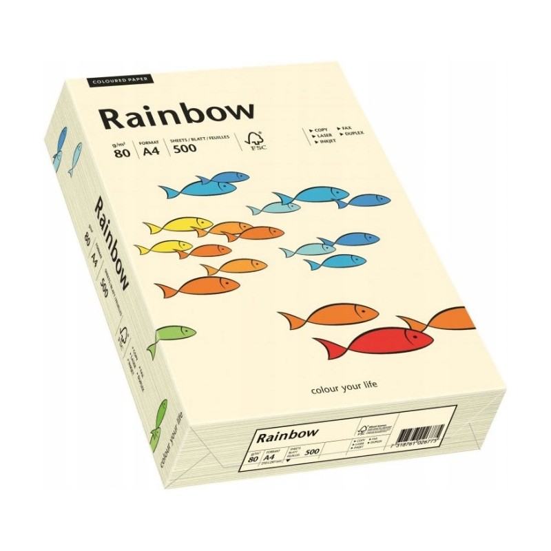 Papier ksero A4 160g RAINBOW R03 kremowy 250ark 88042257