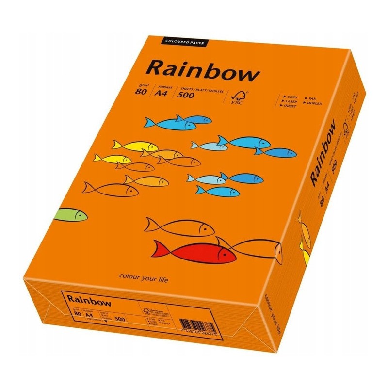 Papier ksero A4 80g RAINBOW R26 ciemnopomarańczowy 88042453
