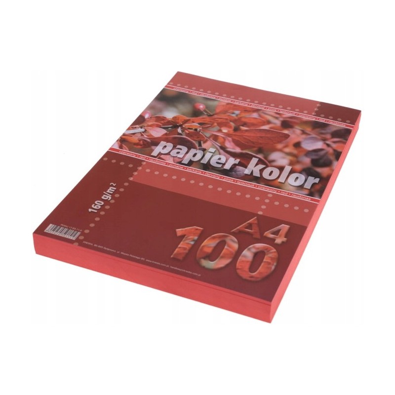 Papier ksero A4 160g KRESKA czerwony 100ark