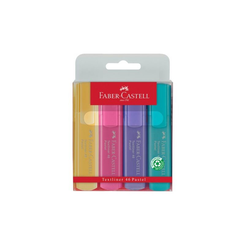 Zakreślacz 1546 pastel ETUI 4szt. FC154610 FABER CASTELL