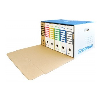 Pudło archiwizacyjne wzmocnione, karton, zbiorcze, przednie, niebieskie 7667301-10 DONAU