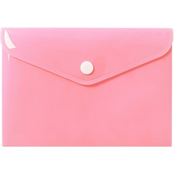 Teczka kopertowa na dokumenty A6 na zatrzask PP pastelowy różowy TKP-A6-01 BIURFOL