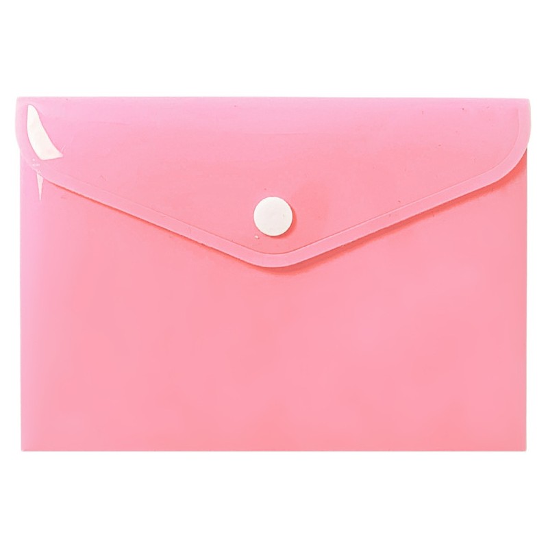 Teczka kopertowa na dokumenty A6 na zatrzask PP pastelowy różowy TKP-A6-01 BIURFOL