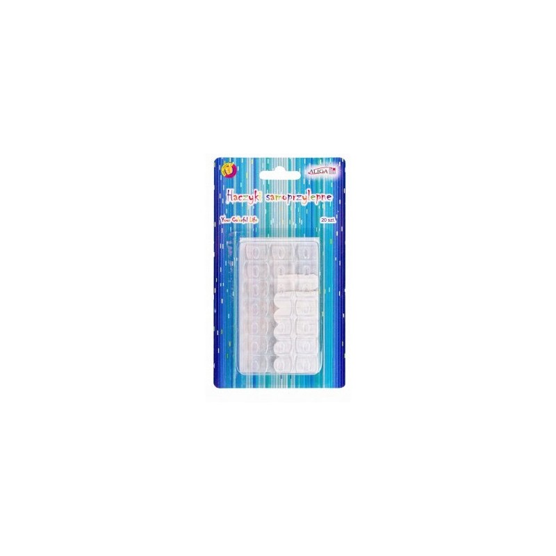 Haczyki samoprzylepne bezbarwne 1,8x1,3cm 20szt. PH-2846 ALIGA