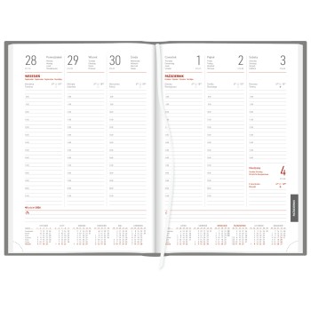 Kalendarz B5 Aluminium STANDARD tygodniowy p.biały 237 B5TB srebrny Wokół Nas