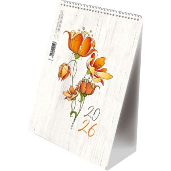 Kalendarz ze spiralką pionowy POMARAŃCZOWE LILIE T-101-3-26 Michalczyk i Prokop
