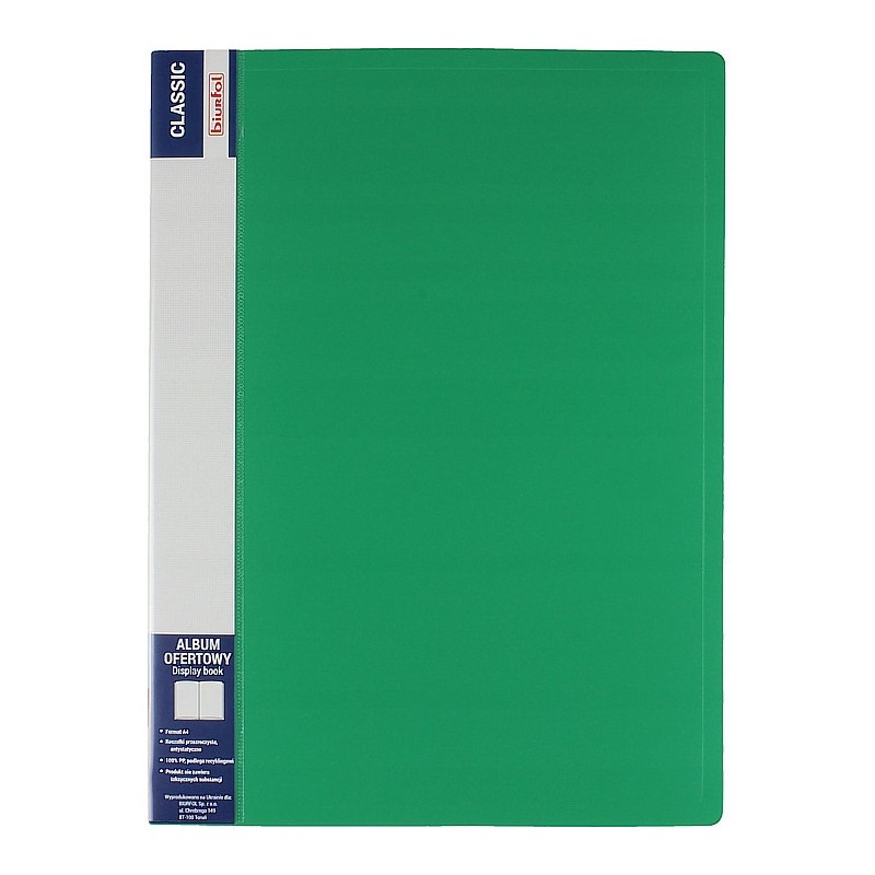 Album ofertowy na dokumenty 40 kieszeni CLASSIC zielony AOF-04-02 BIURFOL