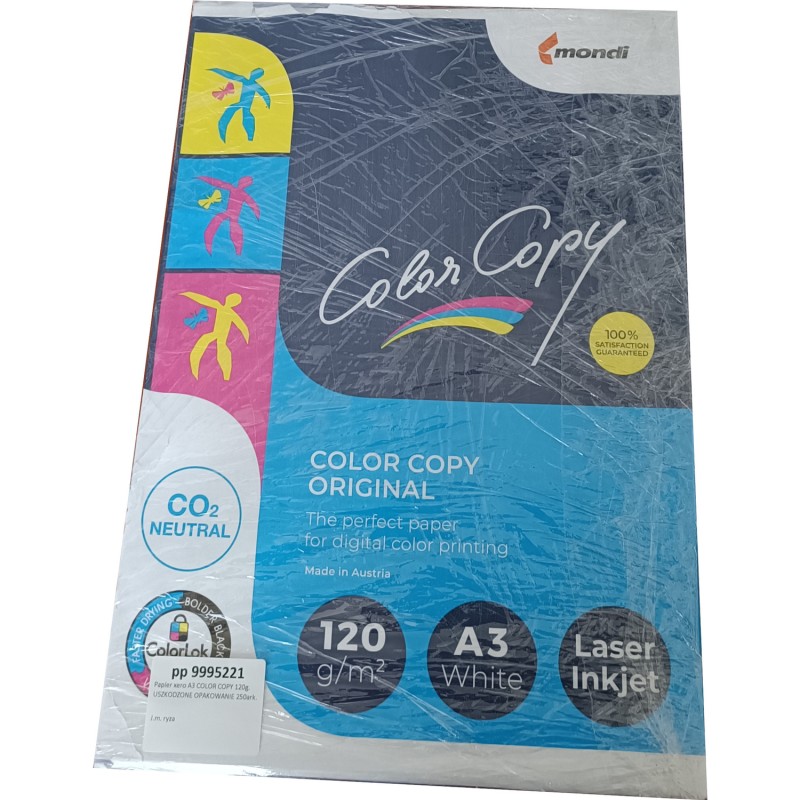 Papier ksero A3 COLOR COPY 120g. USZKODZONE OPAKOWANIE 250ark. CC312
