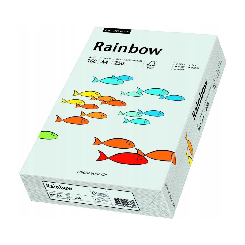 Papier ksero A4 160g RAINBOW R93 jasno szary 250ark 88042791