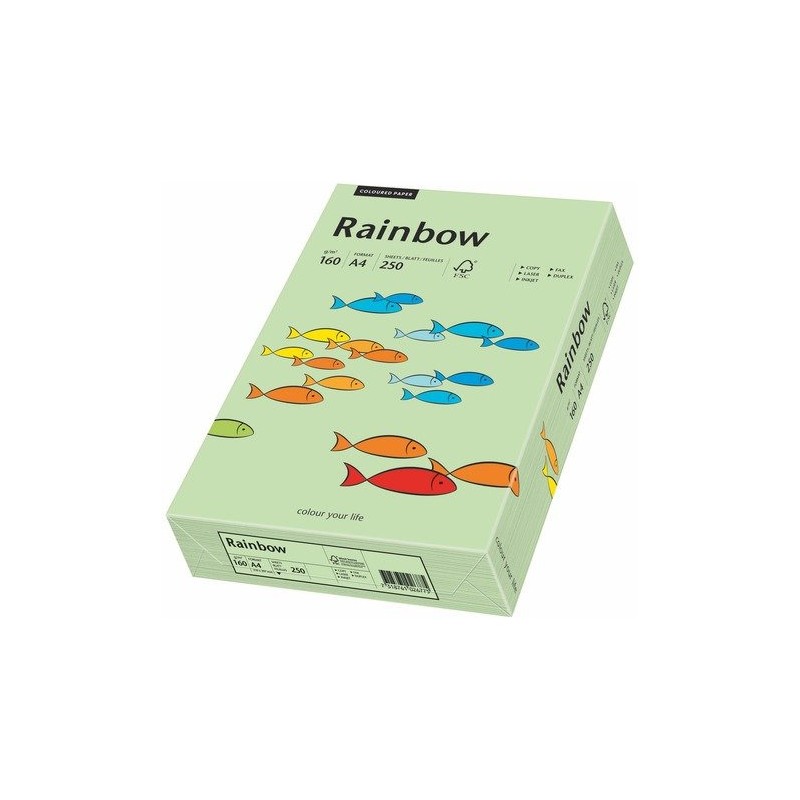 Papier ksero A4 160g RAINBOW R75 przygaszona zieleń 250ark 88042637