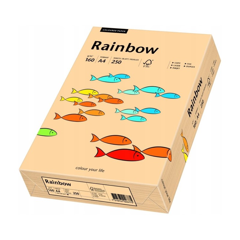 Papier ksero A4 160g RAINBOW R40 łososiowy 88042505