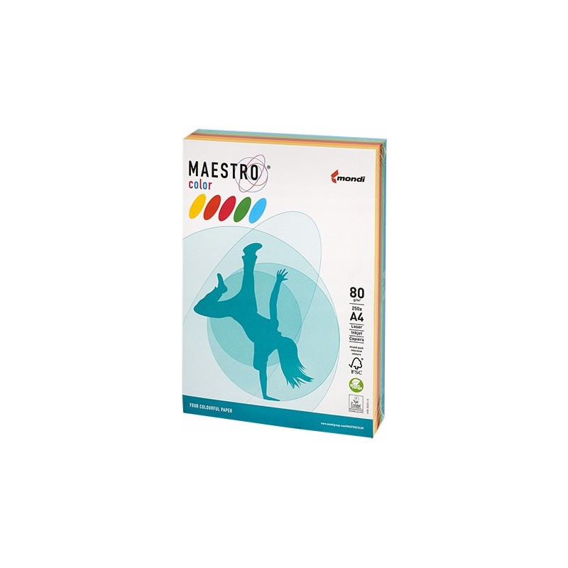 Papier ksero A4 80g mix intensywny 9414A80S MAESTRO COLOR 250a