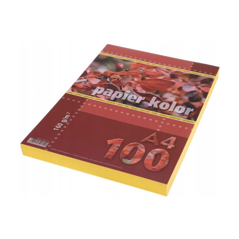 Papier ksero A4 160g KRESKA żółty 100ark