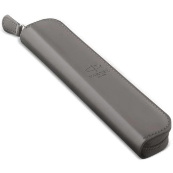Etui skóropodobne PARKER pojedyncze na pióro lub długopis szare zamykane ZIP POUCH 2217021