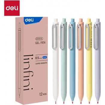 Długopis żelowy Super Smooth niebieski Linfini mix kolorów obudowy EG338-BL DELI