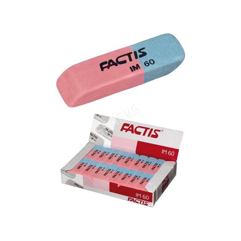 Gumka szkolna mała dwustronna (60szt.) IM 60 FACTIS