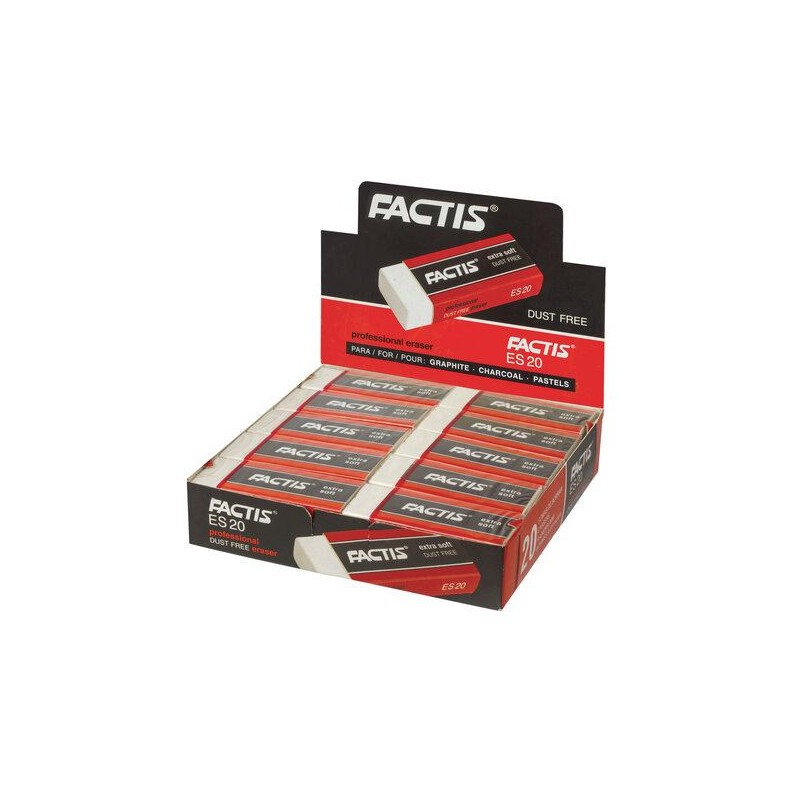 Gumka do ścierania EXTRA SOFT (20szt.) ES-20 FACTIS