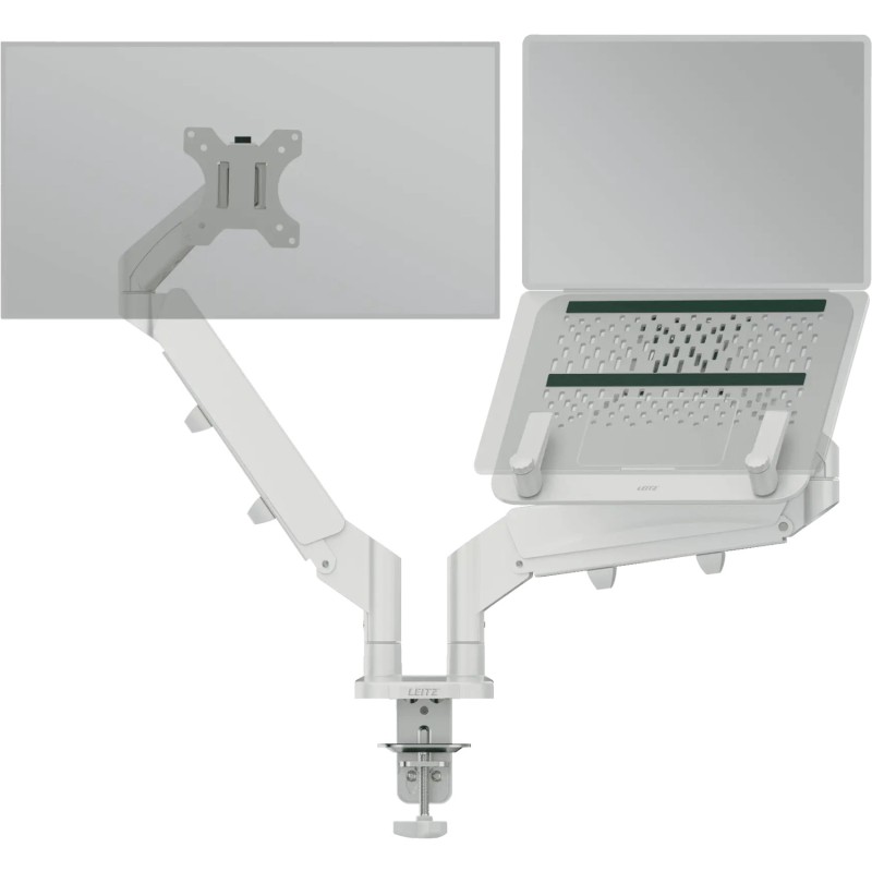 Ramię na monitor i laptopa Leitz Ergo oszczędzające miejsce na biurku 65380085