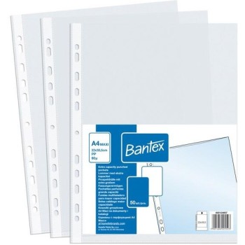 Koszulki groszkowe na dokumenty A4 MAXI 90mic 50 sztuk 400124957 BANTEX