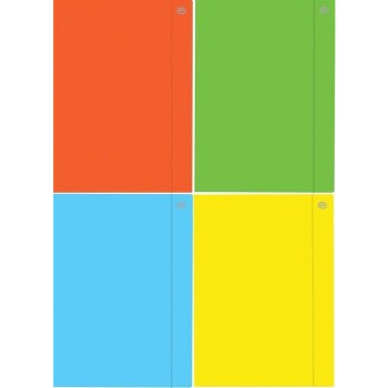 Teczka A5+ z gumką FLUO mix kol (10szt.) INTERDRUK