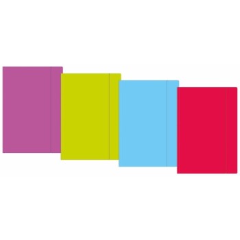 Teczka A5+ z gumką FLUO mix kol (10szt.) INTERDRUK