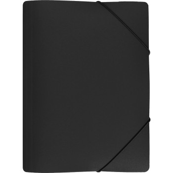 Teczka z gumką szeroka na dokumenty A4 PP s.pomarańczy czarna TGS-01-05 BIURFOL