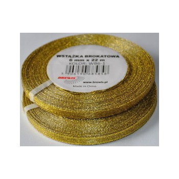 Wstążka brokatowa złota 6mm WB6-1 BREWIS
