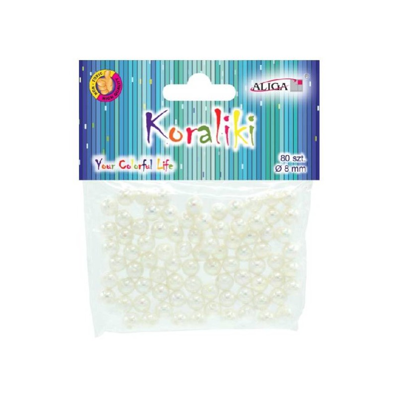 Koraliki perłowe 8mm (80 szt.) PJ-0829 ALIGA