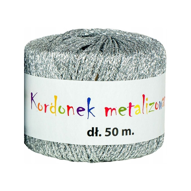 Kordonek metalizowany 2mmx50m srebrny KOB-02 ALIGA