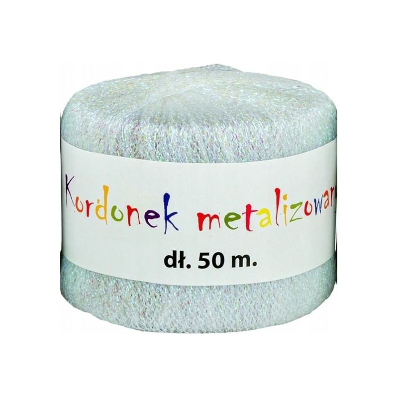 Kordonek metalizowany 2mmx50m perła KOB-03 ALIGA