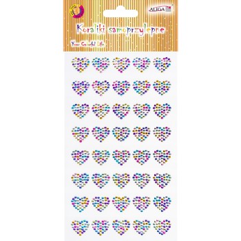Dżety kryształki samoprzylepne mix serca 9,5x15,5cm JET-3170 ALIGA