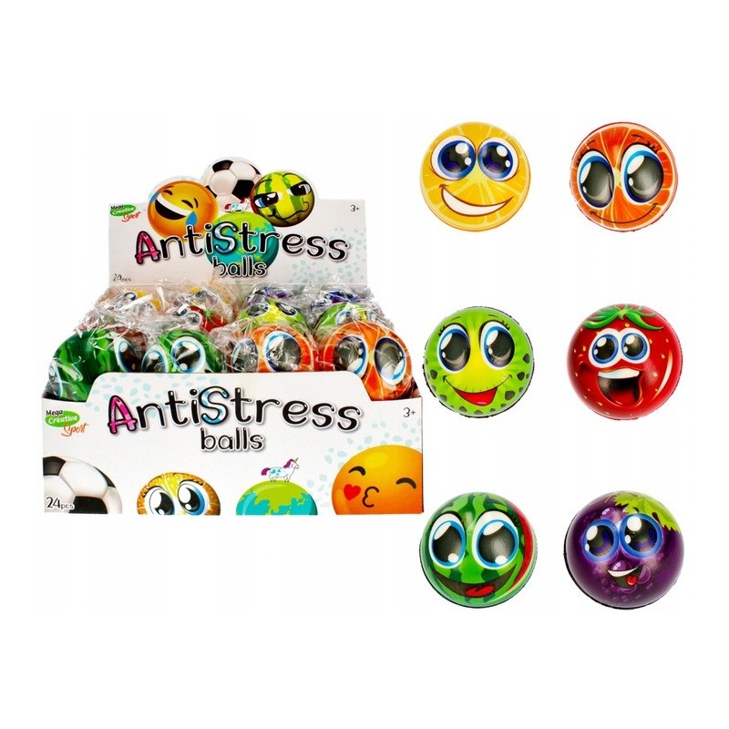 Piłka antystresowa 7cm OWOCE mix 459817 MEGA CREATIVE