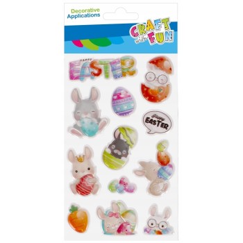 Naklejki zajączek wielkanocny 12szt. CRAFT WITH FUN 531728
