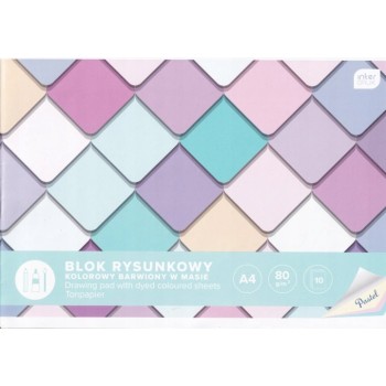 Blok rysunkowy A4 kolor 10k Pastel INTERDRUK