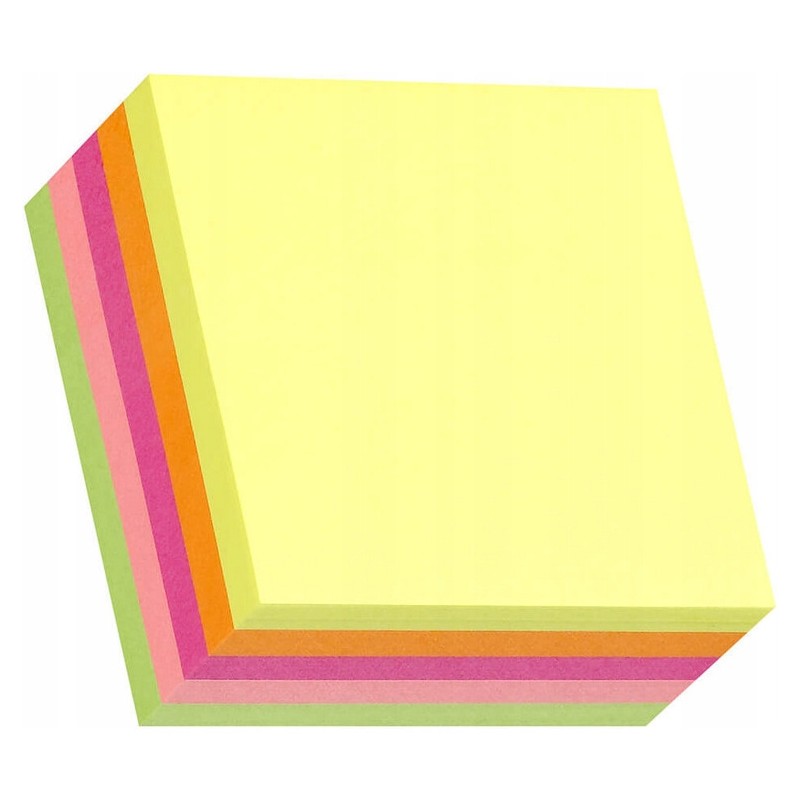 Bloczek samoprzylepny 51x51mm 250k mix 5 kolorów neonowych STICK"N 21203