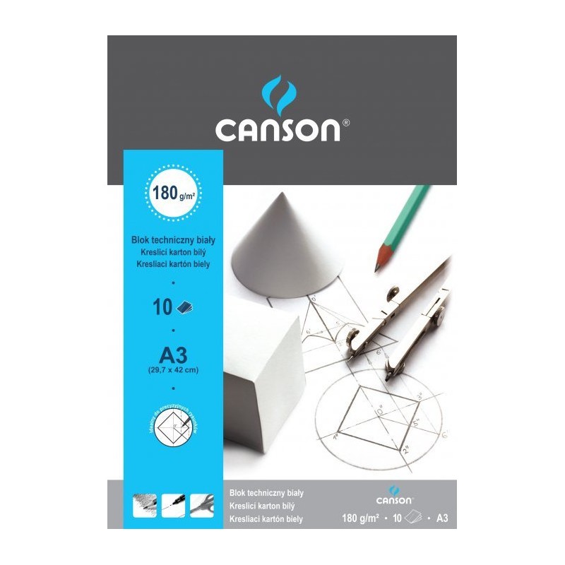 Blok techniczny A3 10k biały 190g. 100554887/ 100554872 CANSON