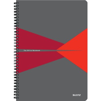 Kołonotatnik Office Card A4 w kratkę czerwony 46471025 LEITZ