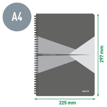 Kołonotatnik Office Card A4 w kratkę czerwony 46471025 LEITZ