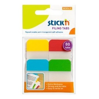Przekładki indeksujące przeźroczyste 38x25mm 4 kolory 21607 STICK'N