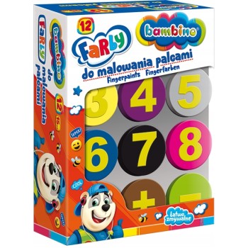 Farba dla dzieci do malowania palcami Zestaw 12 kolorów x 15ml BAMBINO St.Majewski