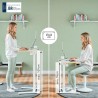 Biurko składane małe białe Leitz Ergo do pracy w pozycji siedzącej i stojącej 65880001