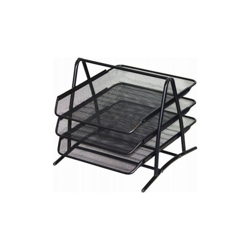 Półka na dokumenty NATUNA A4 siatka czarna (3szt) 350x300x275mm