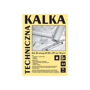 Kalka kreślarska techniczna A4 90g. 10 arkuszy DA4910 KOH-I-NOOR