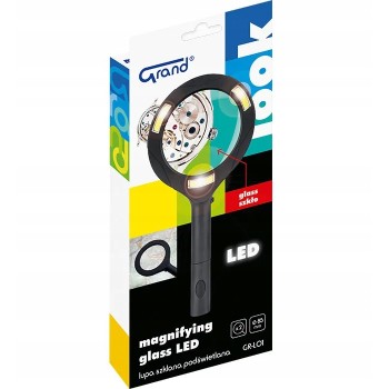 Lupa szklana z podświetleniem LED - szkło powiększające 85mm GR-L01 120-1961 GRAND