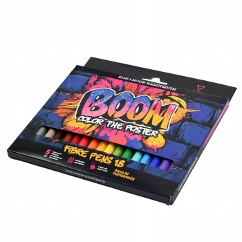 Flamastry szkolne 18 kolorów w kartoniku BOOM 771022AH07 KOH-I-NOOR