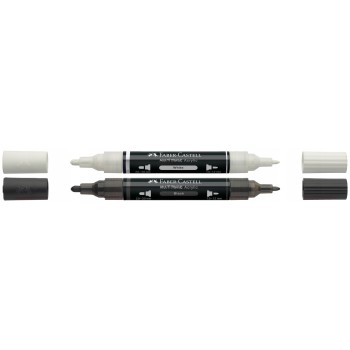 Marker akrylowy Multimark dwie końcówki 2 kolory czarny i biały 186011 Faber-Castell