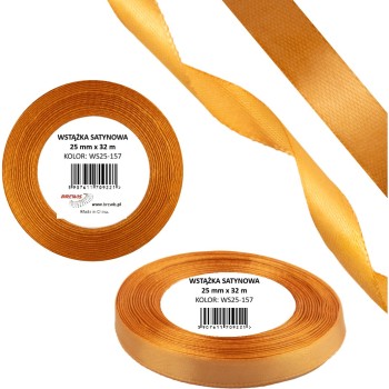 Wstążka satynowa 25mm/32m WS25-157 nagietkowy BREWIS