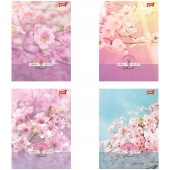 Zeszyt A5 60k kratka 70g/m2 laminowany FLORAL BEAUTY lakier miejscowy UNIPAP